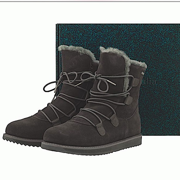 WOMEN SEMU 🐏 SHEEPSKIN KAMONA BOOT SIZE 39 CHARCOAL GRAY BRAND NEW ✨ - Picture 3 of 6